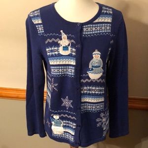 Christopher & Banks Snowman Cardigan